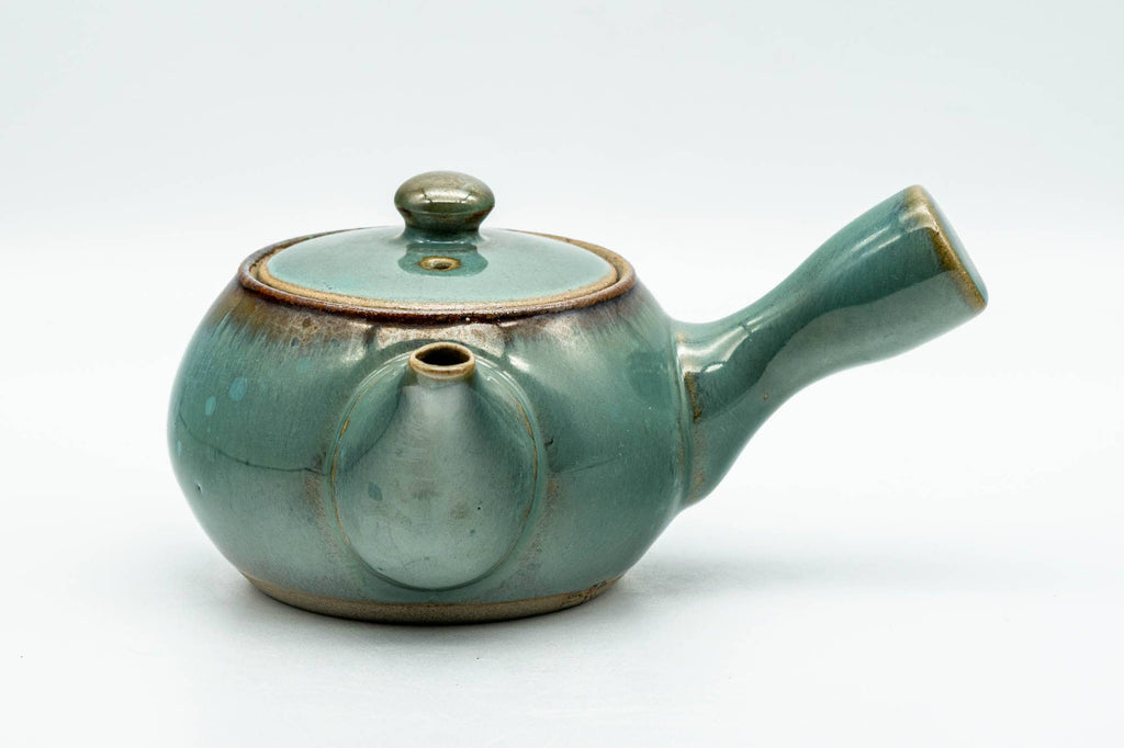 Japanese Kyusu - Green Teal Ceramic Debeso Teapot - 200ml