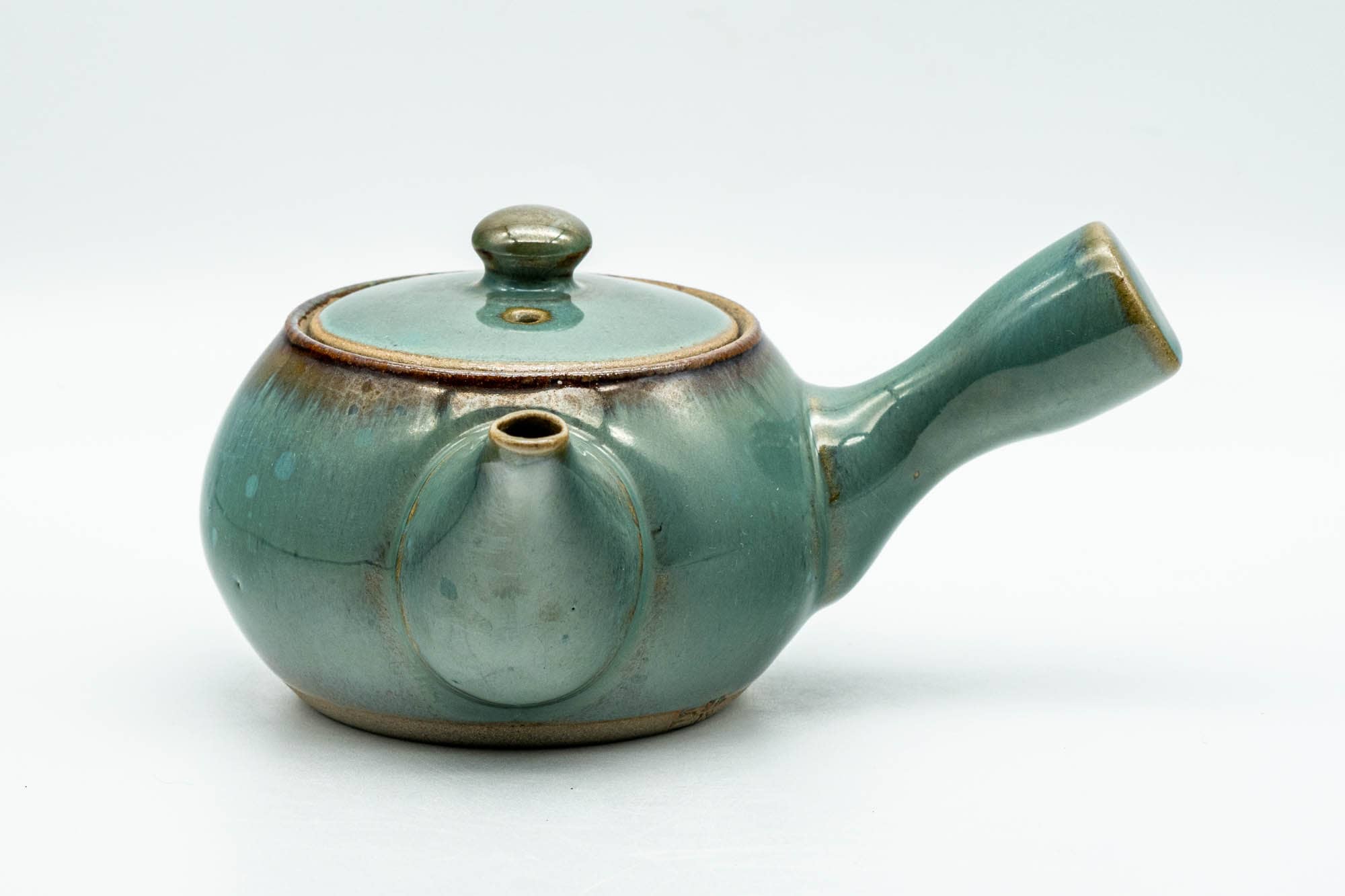Japanese Kyusu - Green Teal Ceramic Debeso Teapot - 200ml
