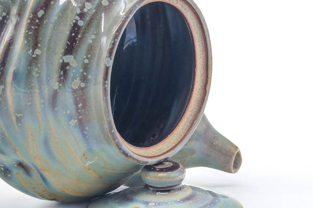 Japanese Kyusu - Green Purple Wabi Sabi Teapot - 290ml