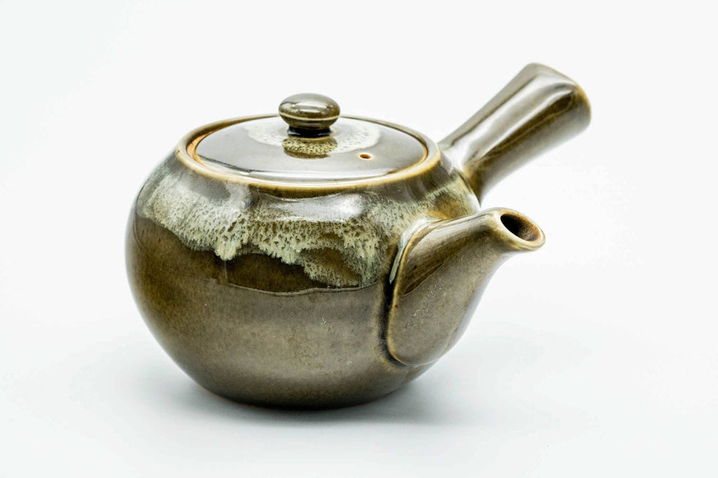 Japanese Kyusu - Dark Green Glazed Ceramic Filter Teapot - 350ml