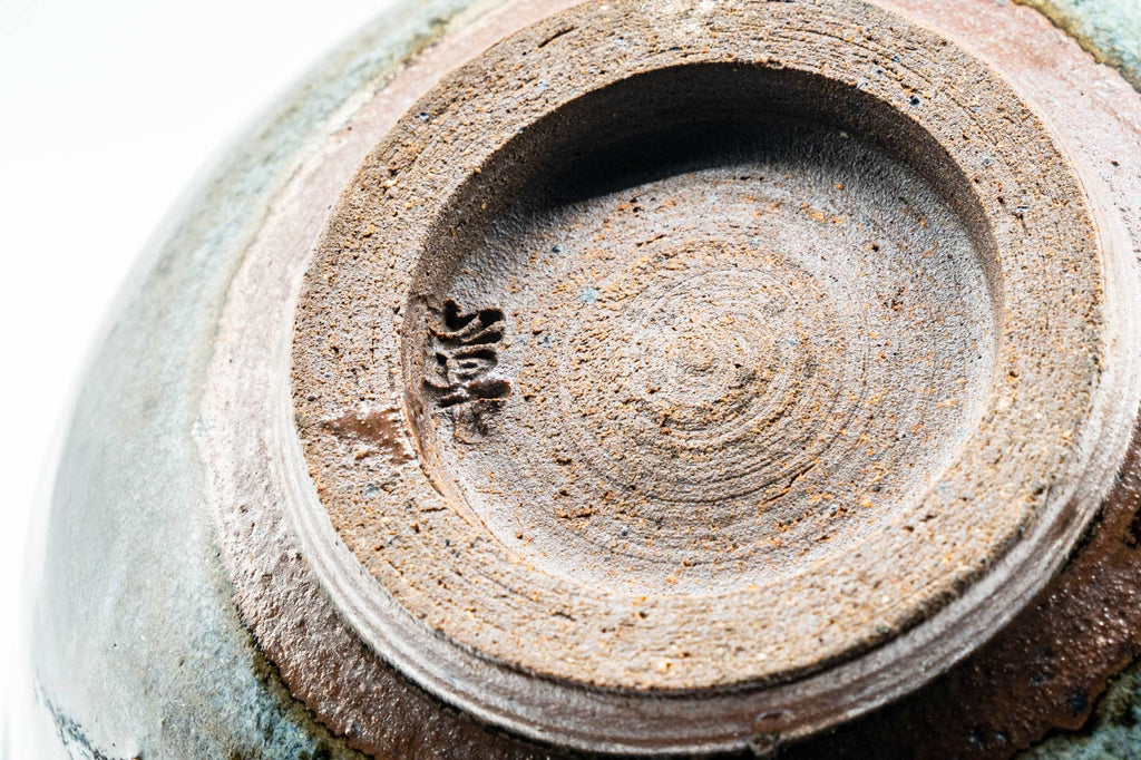 Japanese Matcha Bowl - Small Blue White Drip-Glazed Chawan - 150ml
