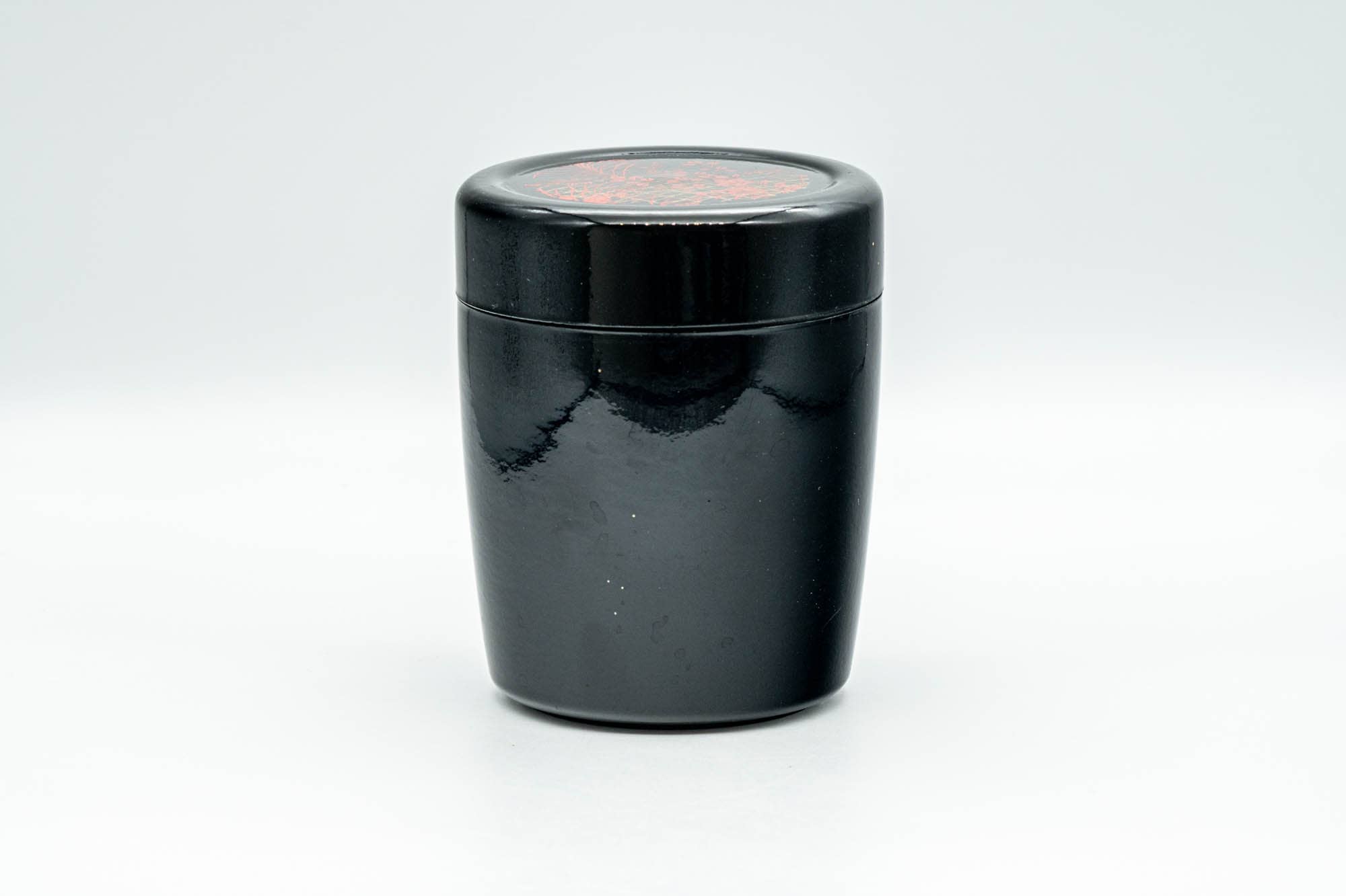 Japanese Chazutsu - Floral Black Lacquer Tea Canister - 200ml