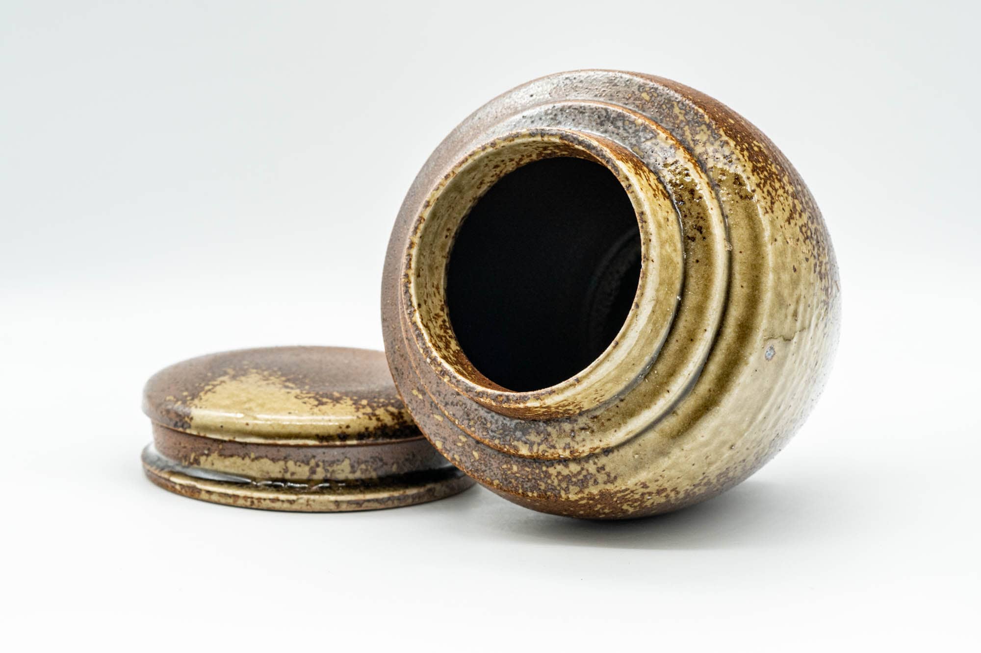Japanese Canister - 茶壺 Brown Ash-Glazed Shigaraki-yaki Tea Canister - 400ml
