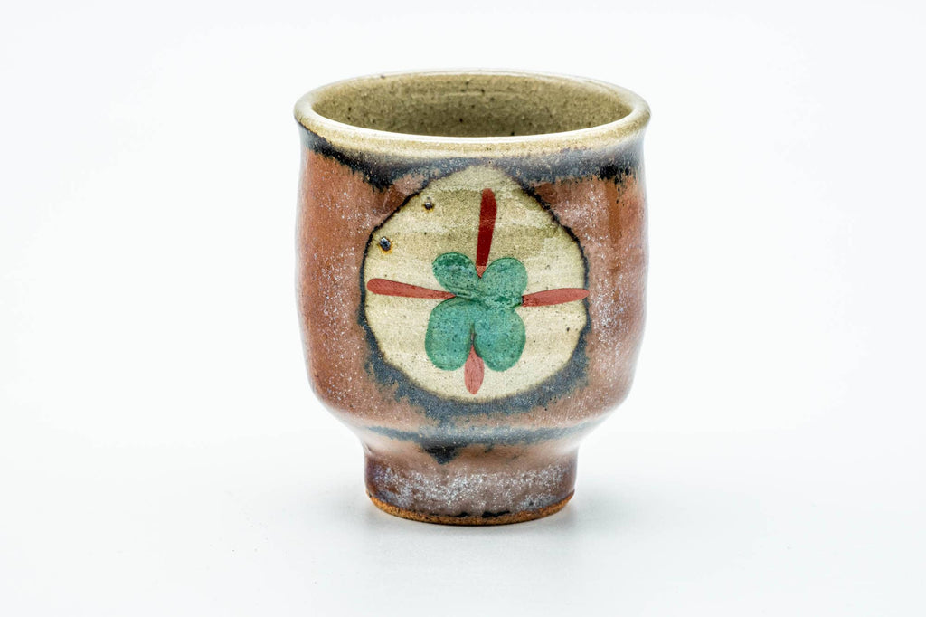 Japanese Teacup - 4-Leaf Clover Brown Yunomi - 160ml