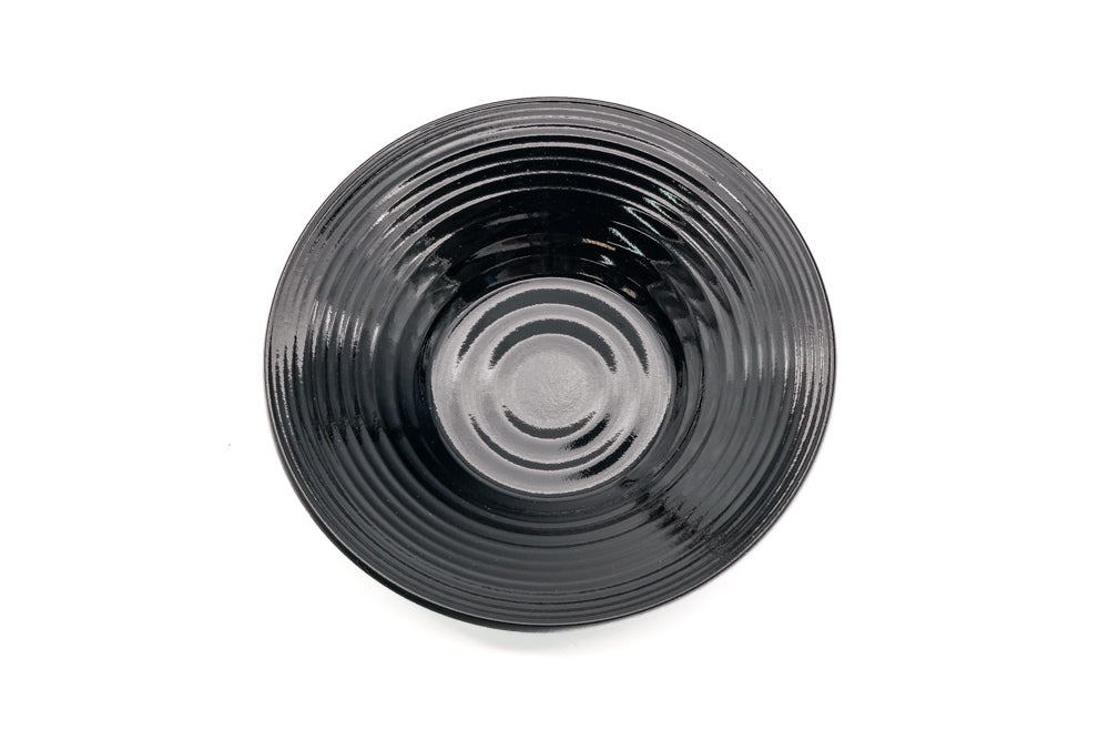 Japanese Chataku - Set of 5 Thin Black Lacquer Tea Saucers