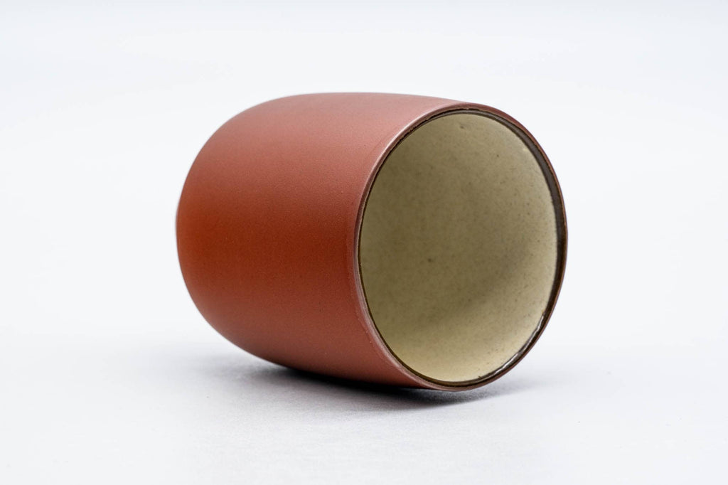 Japanese Teacup - Beige Inner-Glazed Red Shudei Tokoname-yaki Yunomi - 125ml