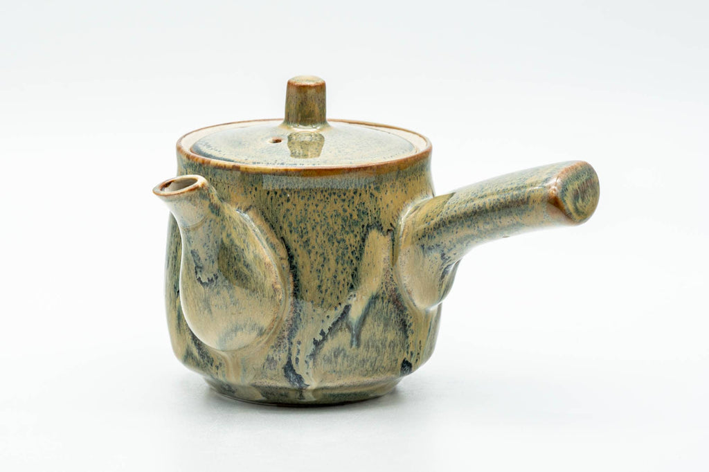 Japanese Kyusu - Green Yellow Drip-Glazed Debeso Teapot - 240ml