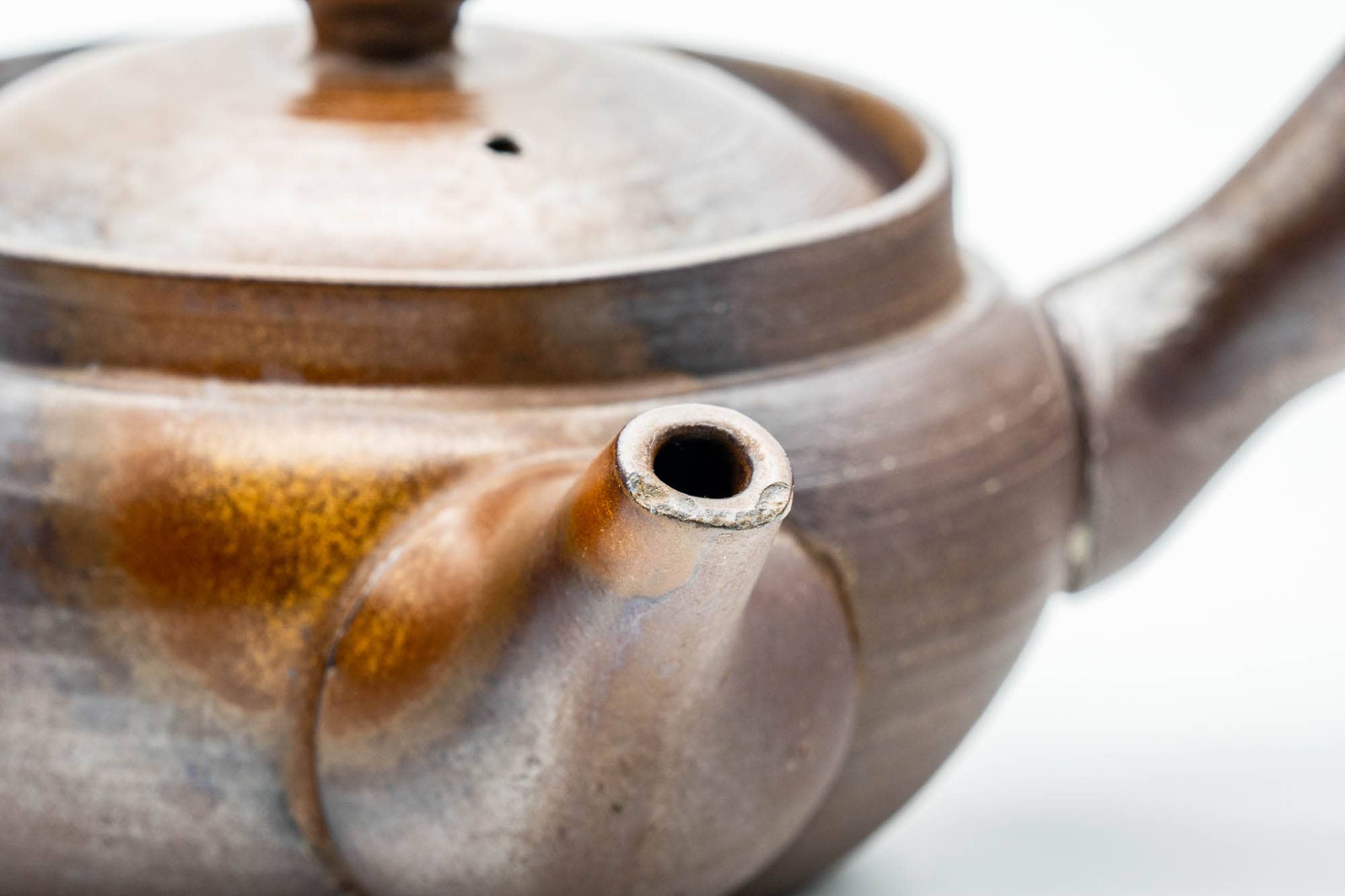 Japanese Kyusu - Ash Glazed Banko-yaki Mesh Teapot - 230ml