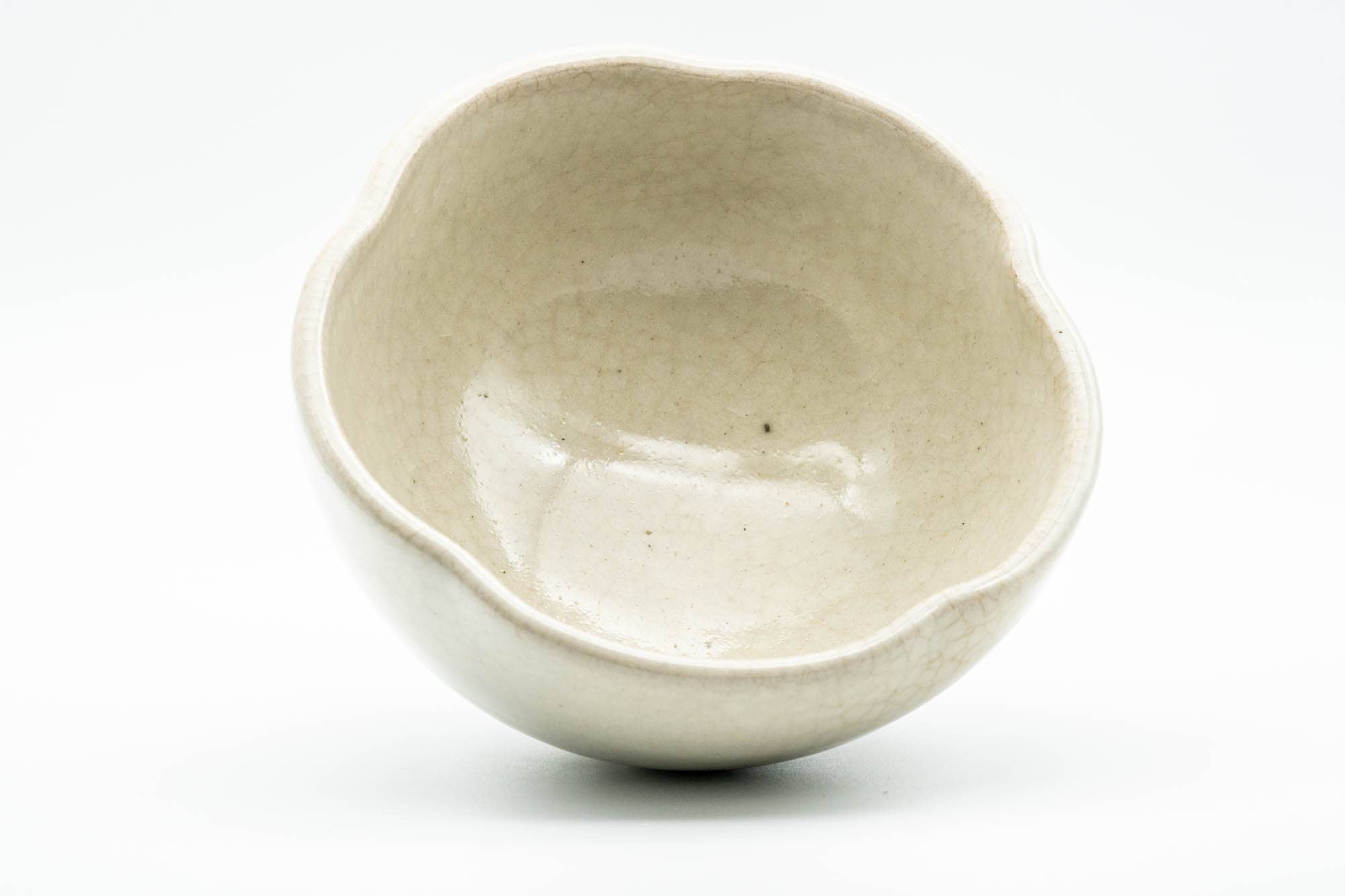 Japanese Matcha Bowl - Milky White Glazed Plum Blossom-shaped Chawan - 300ml