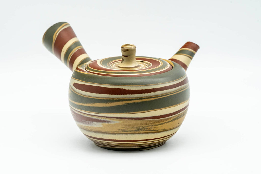 Japanese Kyusu - 友仙 Yusen - Nerikomi Tokoname-yaki Do-ake Teapot - 200ml
