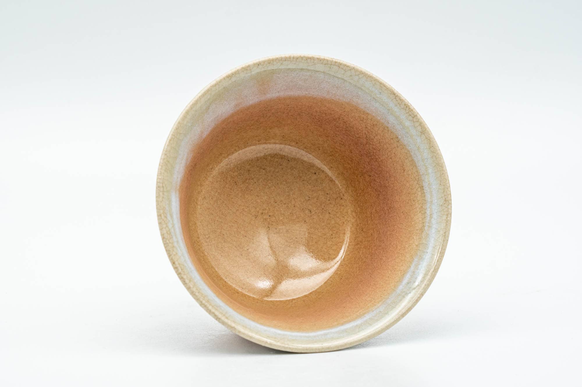 Japanese Teacup - 天鵬山 Tsubaki Kiln - Groovy Hagi-yaki Yunomi - 70ml