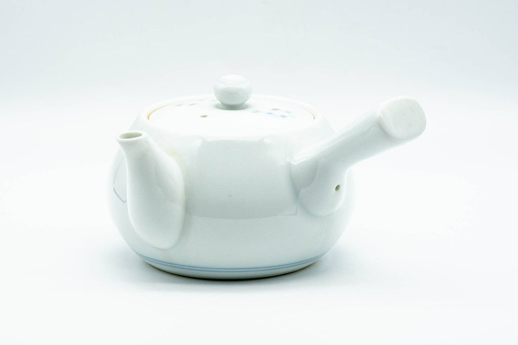 Japanese Kyusu - Floral White Porcelain Arita-yaki Debeso Teapot - 240ml