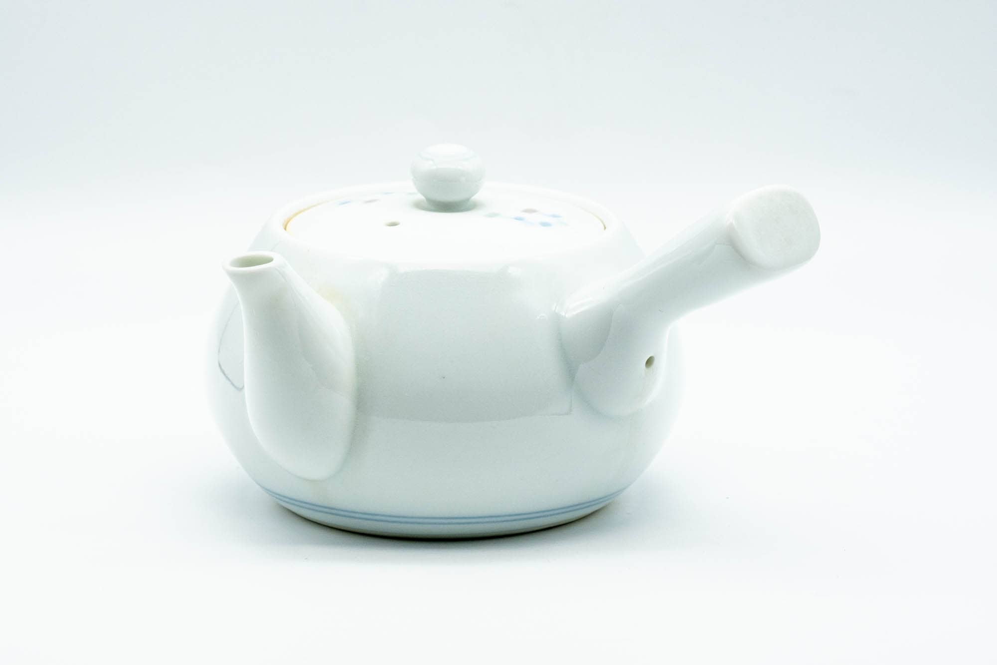 Japanese Kyusu - Floral White Porcelain Arita-yaki Debeso Teapot - 240ml