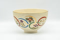 Japanese Matcha Bowl - Floral Geometric Multi-coloured Kyo-yaki Chawan - 300ml