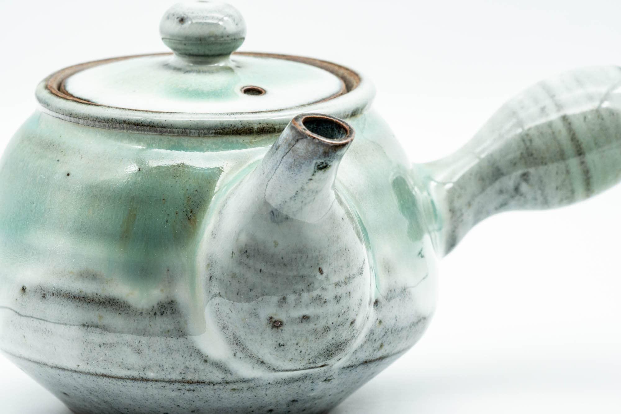 Japanese Kyusu - Green White Drip-Glazed Agano-yaki Do-ake Filter - 420ml
