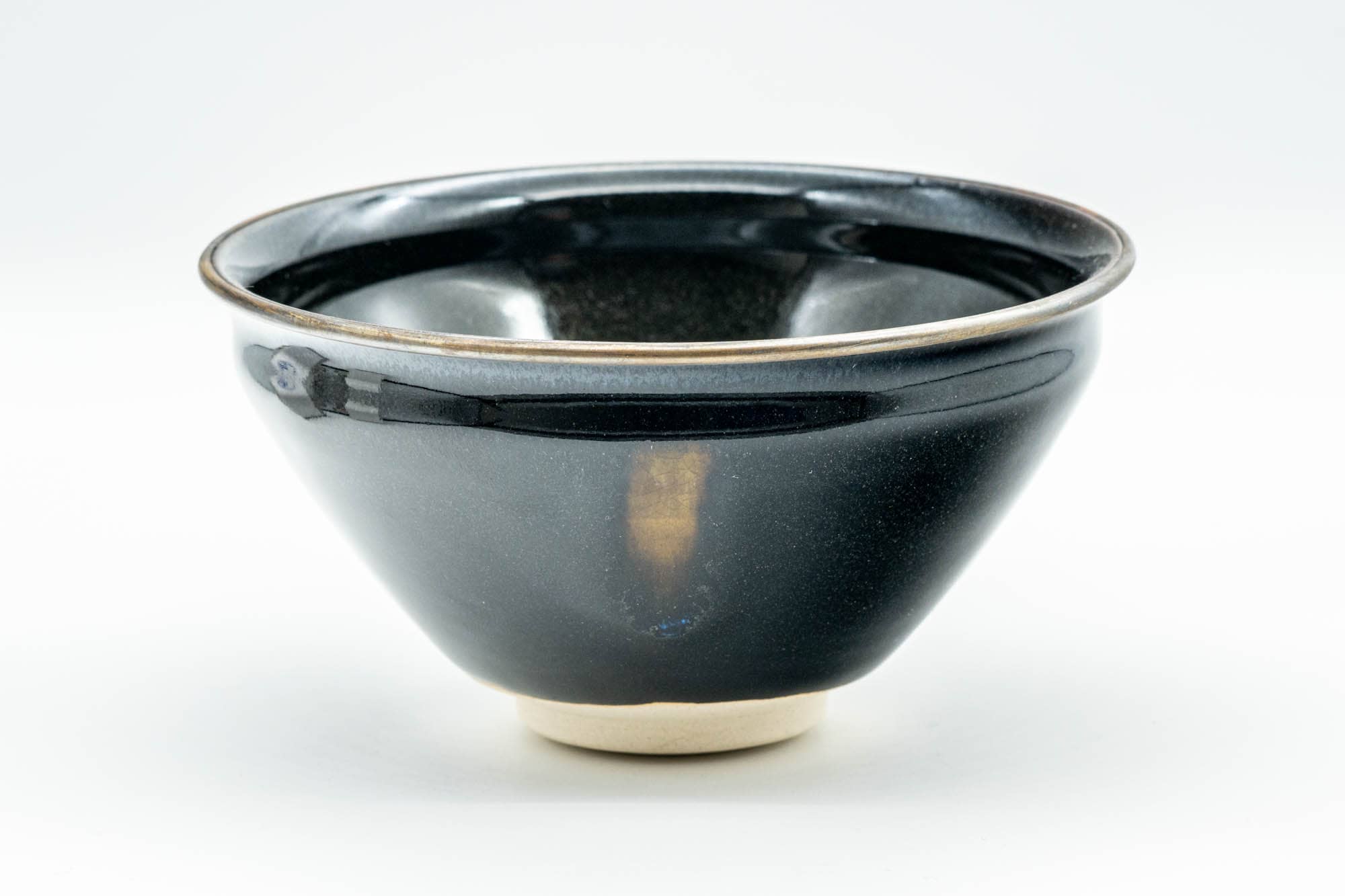 Japanese Matcha Bowl - 泉山窯 Izumiyama Kiln - Kyo-yaki Hare's Fur Tenmoku Fukurin Chawan - 200ml