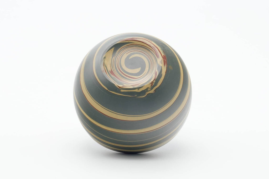 Japanese Teacup - Green Yellow Nerikomi Tokoname-yaki White Inner-Glazed Yunomi - 100ml