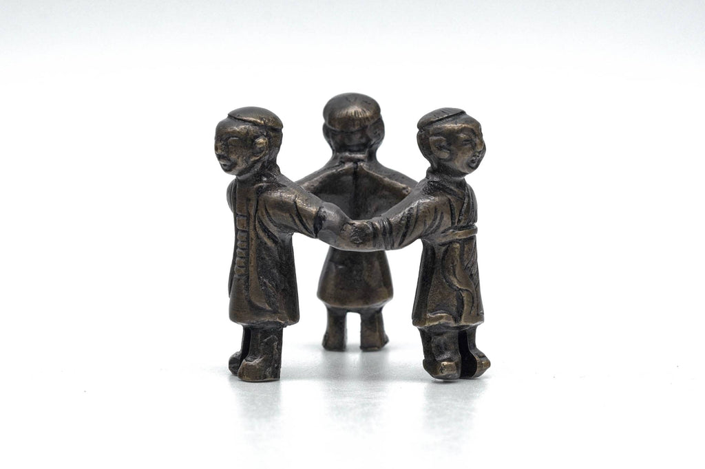 Japanese Futaoki - Bronze Mitsuningyō Lid Rest