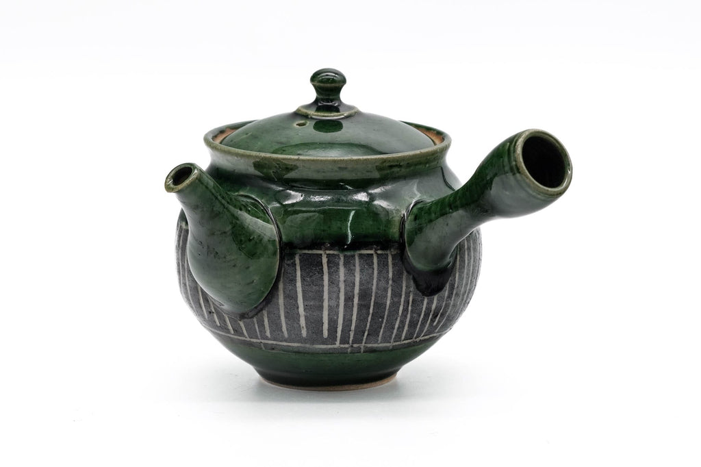 Green Oribe Slip Inlay Tokoname Teapot - 280ml