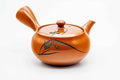 Japanese Kyusu - Engraved Long Grass Red Shudei Tokoname-yaki Mesh Teapot - 300ml