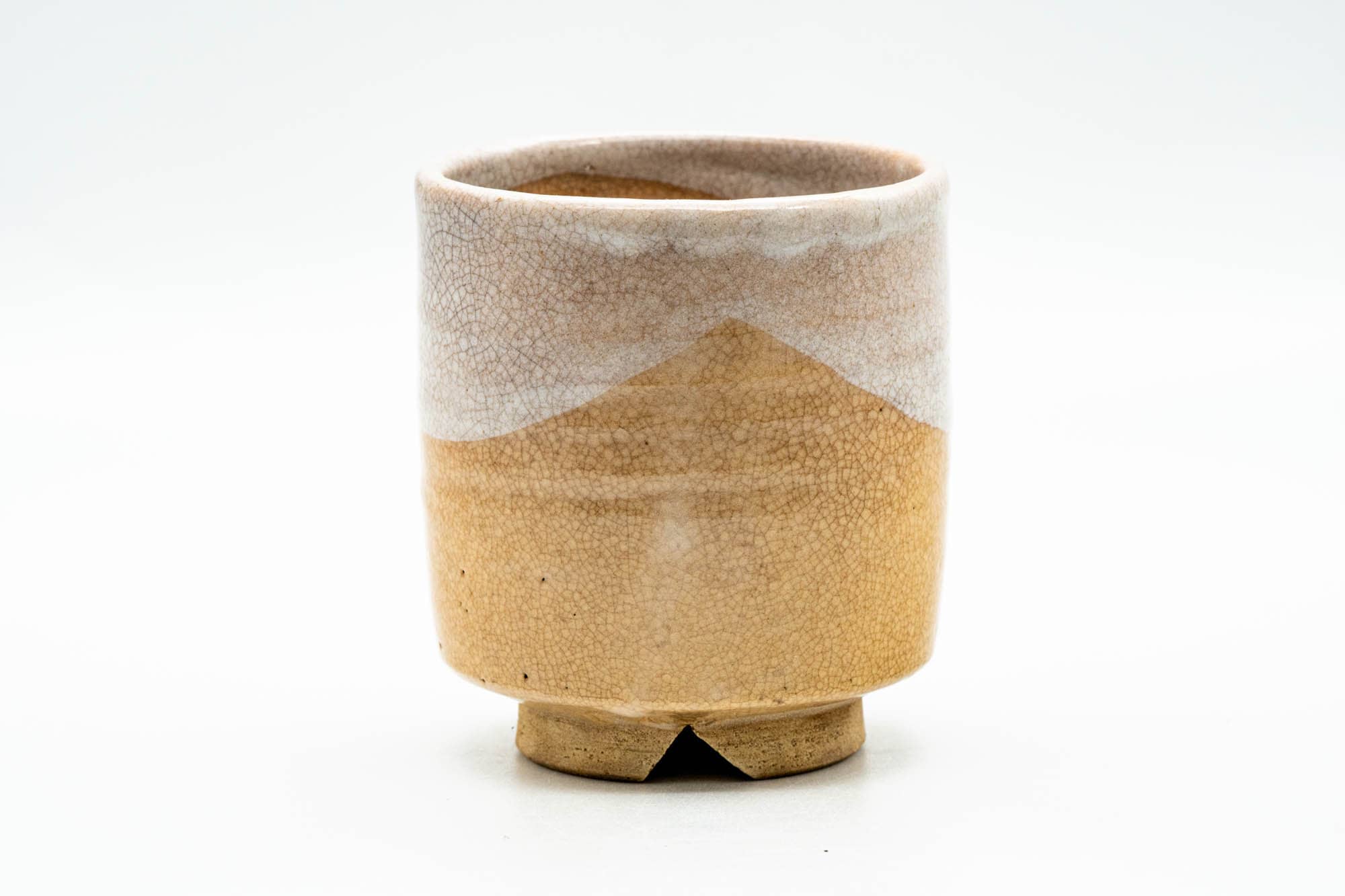Japanese Teacup - Beige White Glazed Weathered Hagi-yaki Yunomi - 190ml