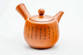 Japanese Kyusu - Calligraphy Engraved Red Shudei Tokoname-yaki Ceramic Filter Teapot - 350ml