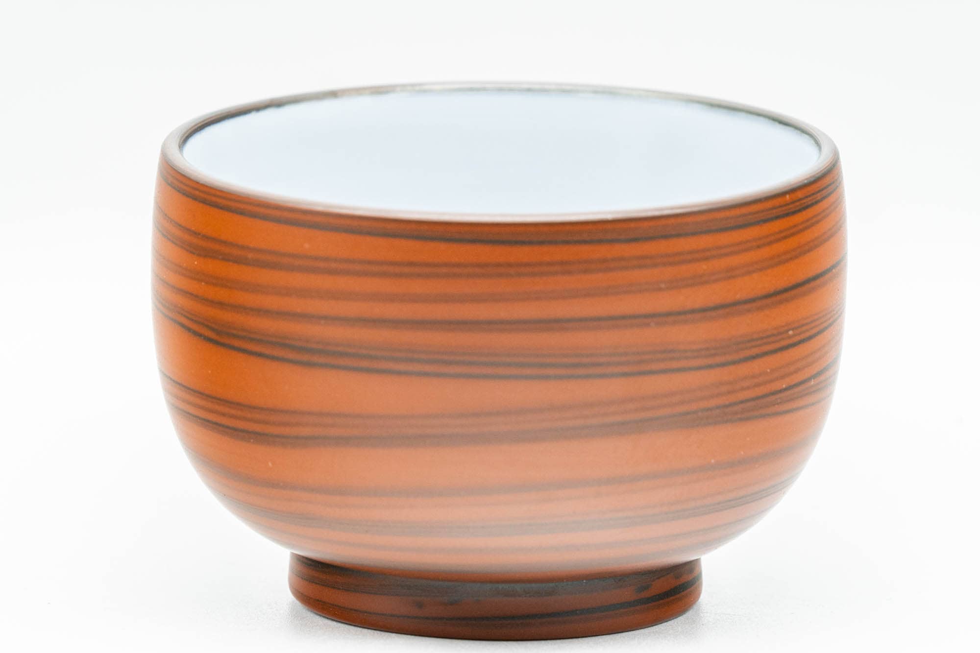 Japanese Teacup - Red Nerikomi White Inner Glazed Tokoname-yaki Yunomi - 90ml