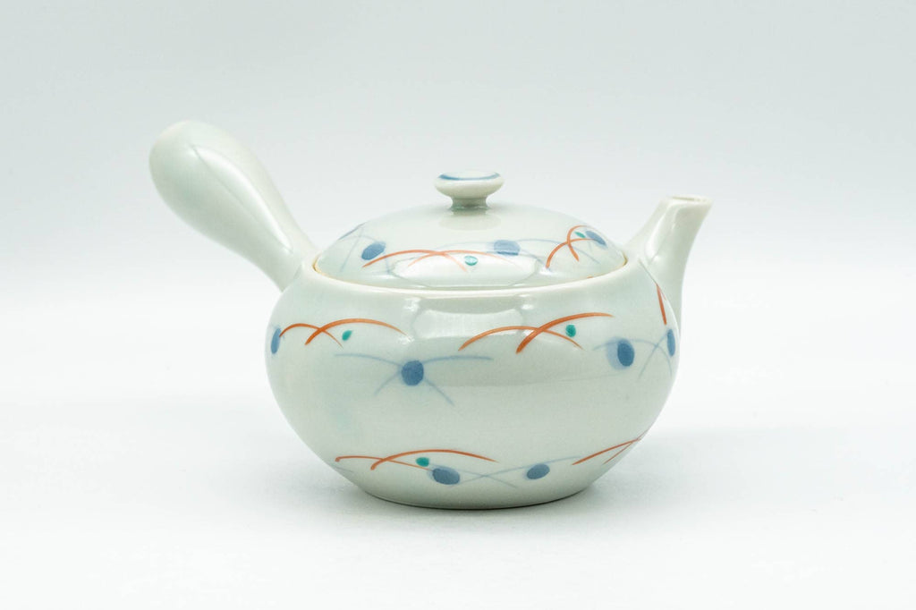 Japanese Kyusu - Geometric Polka-Dotted Arita-yaki Debeso Teapot - 130ml