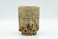 Japanese Teacup - Large Textured Green Drip-Glazed Yunomi - 200ml