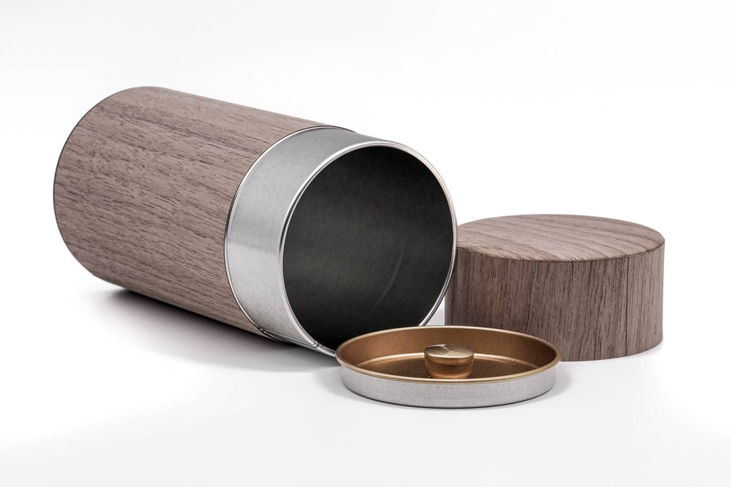 Walnut Wood Veneer Tea Canister - 200g