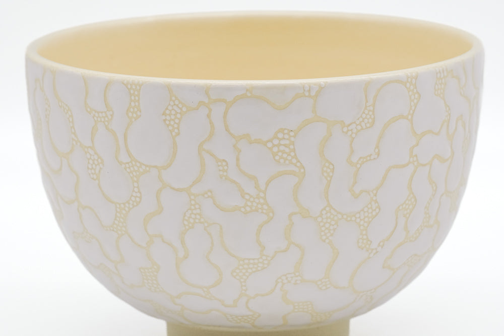 White Sennari Gourds Kiyomizu-yaki Chawan