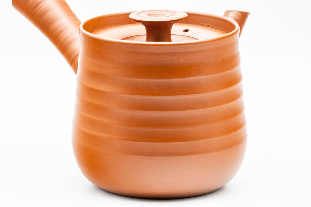 Japanese Kyusu - 岩橋應山 Iwahashi Ouzan - Rokurome Spiraling Tokoname-yaki Do-ake Teapot - 250ml