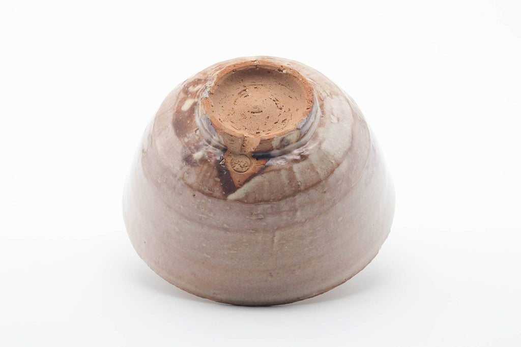 Japanese Matcha Bowl - Beige Milky Drip-Glazed Hagi-yaki Chawan - 350ml
