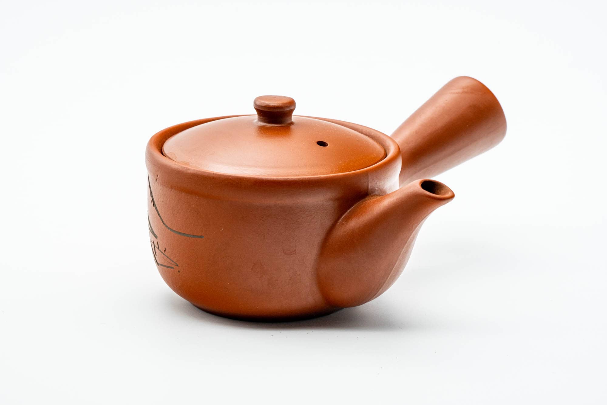 Japanese Kyusu - Mountainous Red Shudei Tokoname-yaki Mesh Teapot - 270ml