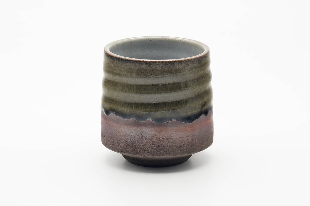 Japanese Teacup - Large Green Drip-Glazed Yunomi - 250ml
