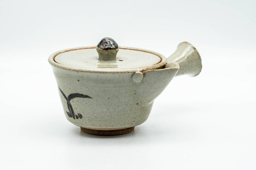 Japanese Kyusu - Long Grass Grey Glazed Karatsu-yaki Do-ake Teapot - 160ml