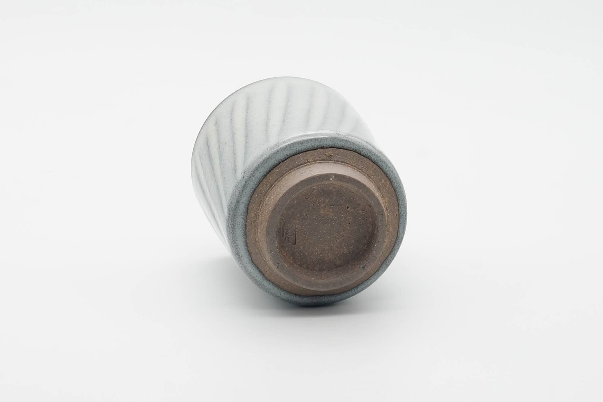 Japanese Teacup - Spiraling White Grey Glazed Yunomi - 130ml