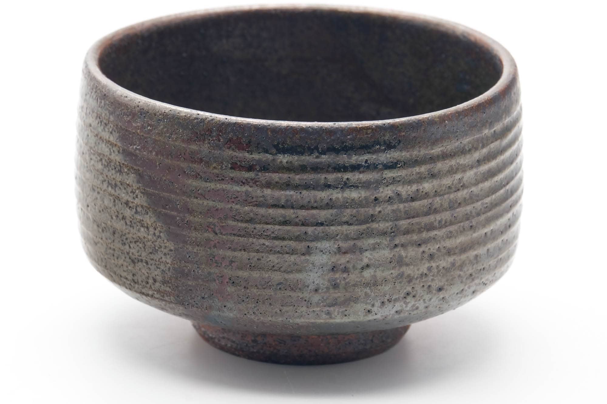 Japanese Matcha Bowl - Earthy Milky Glazed Spiraling Chawan - 300ml