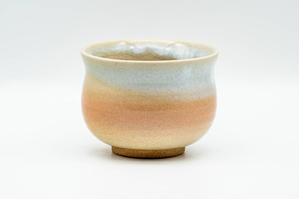 Japanese Teacup - 天鵬山 Tsubaki Kiln - Beige White Glazed Hagi-yaki Yunomi - 140ml