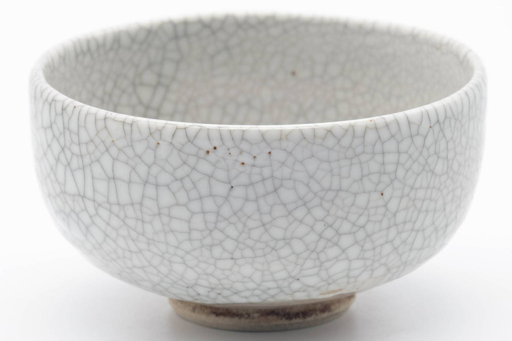 Japanese Matcha Bowl - White Crazed Glazed Chawan - 400ml