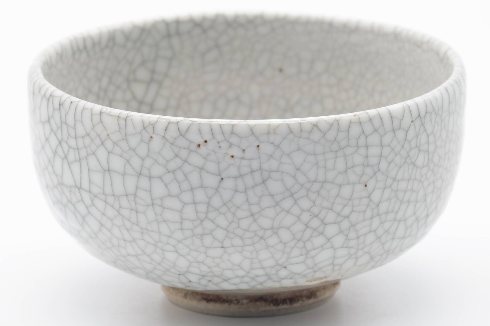 Japanese Matcha Bowl - White Crazed Glazed Chawan - 400ml