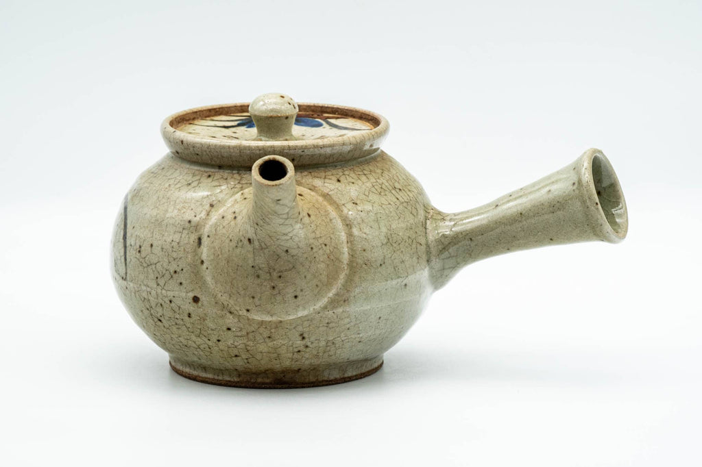 Japanese Kyusu - Blue Floral Karatsu-yaki Do-ake Teapot - 450ml