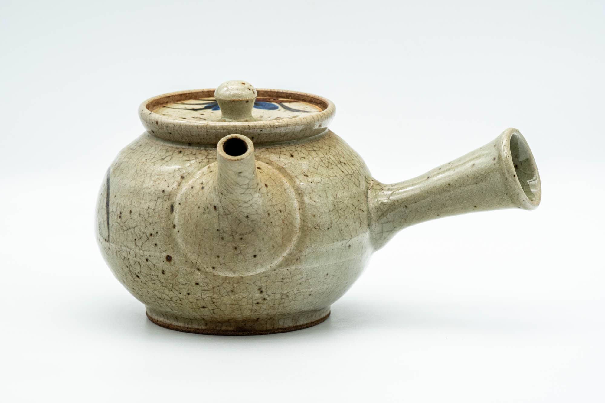 Japanese Kyusu - Blue Floral Karatsu-yaki Do-ake Teapot - 450ml