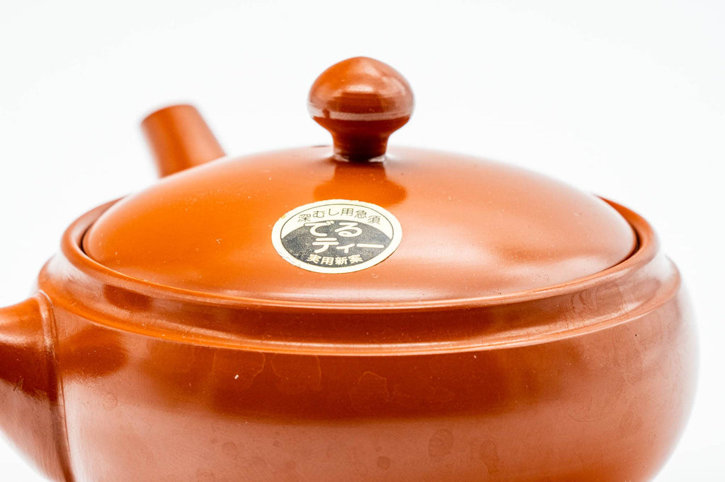 Japanese Kyusu - Classic Red Shudei Tokoname-yaki Mesh Teapot with Two Lids - 275ml