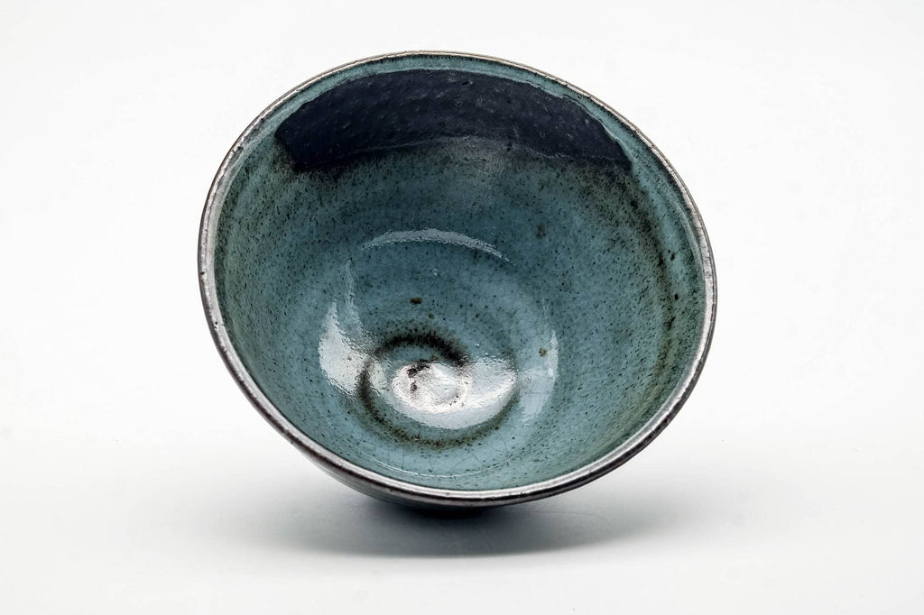 Japanese Matcha Bowl - Small Spiraling Drip-Glazed Chawan - 150ml