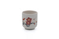 Japanese Teacup - Red White Floral Porcelain Kutani-yaki Yunomi - 110ml