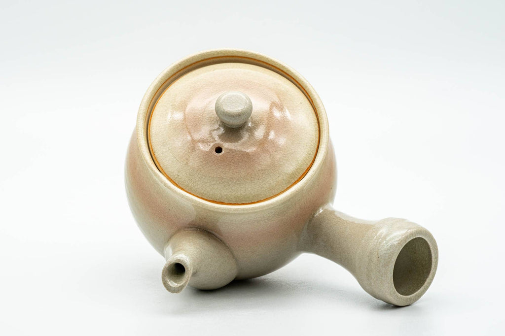 Japanese Kyusu - Beige Pink Glazed Hagi-yaki Do-ake Teapot - 220ml