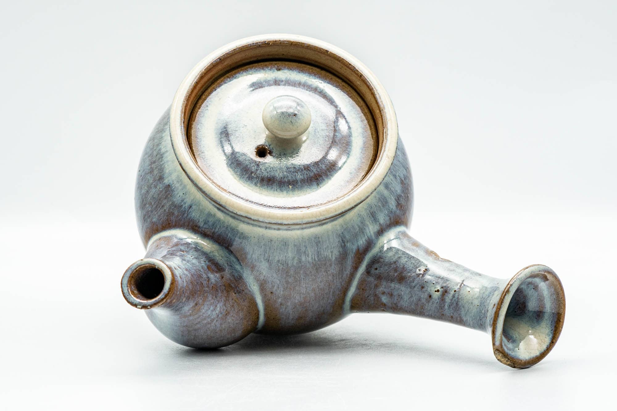 Japanese Kyusu - Large Blue Hare's Fur Glazed Debeso Teapot - 550ml
