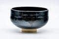 Japanese Matcha Bowl - Jet Black Yellow Speckled Drip-Glazed Chawan - 250ml