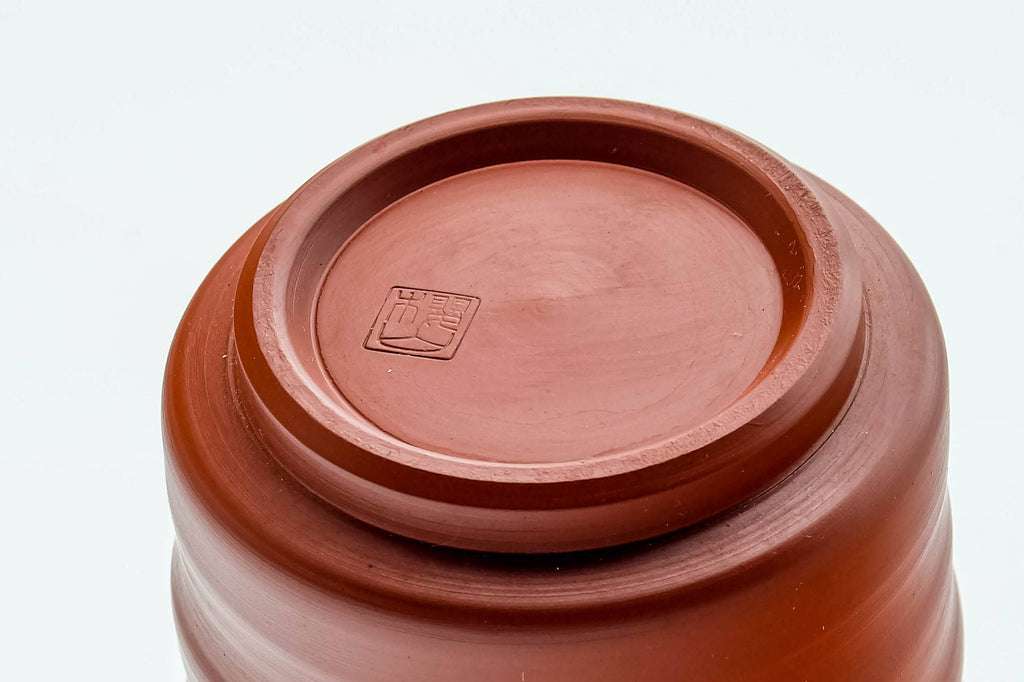 Japanese Teacup - Spiraling Red Shudei Tokoname-yaki Yunomi - 100ml